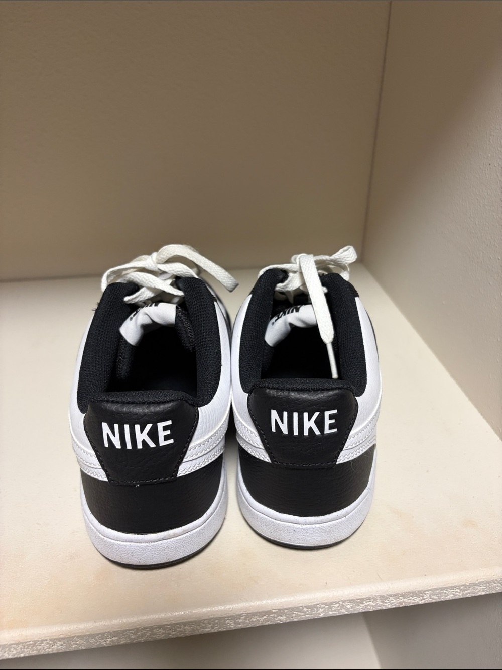 Nike Men’s Court Vision Sneakers in Black and White - Picture 3 of 7
